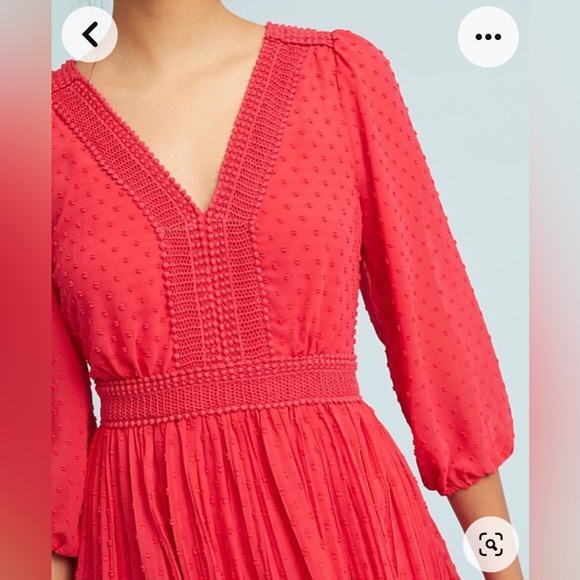 Anthropologie Meadow Rue Minetta tiered dress - size US 0P red colour - Picture 10 of 10